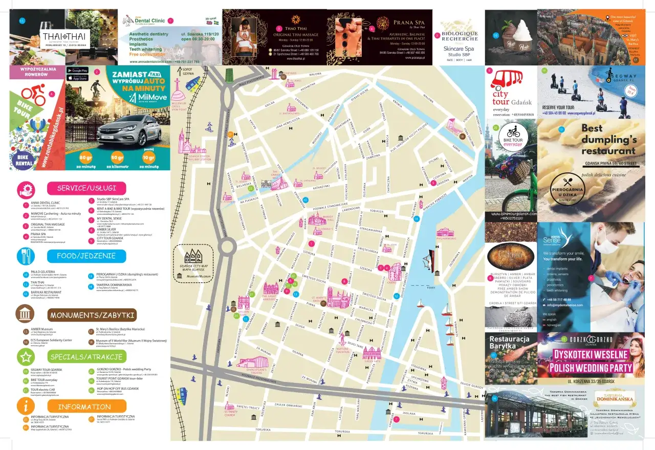 Mapa lotów city break z Gdańska